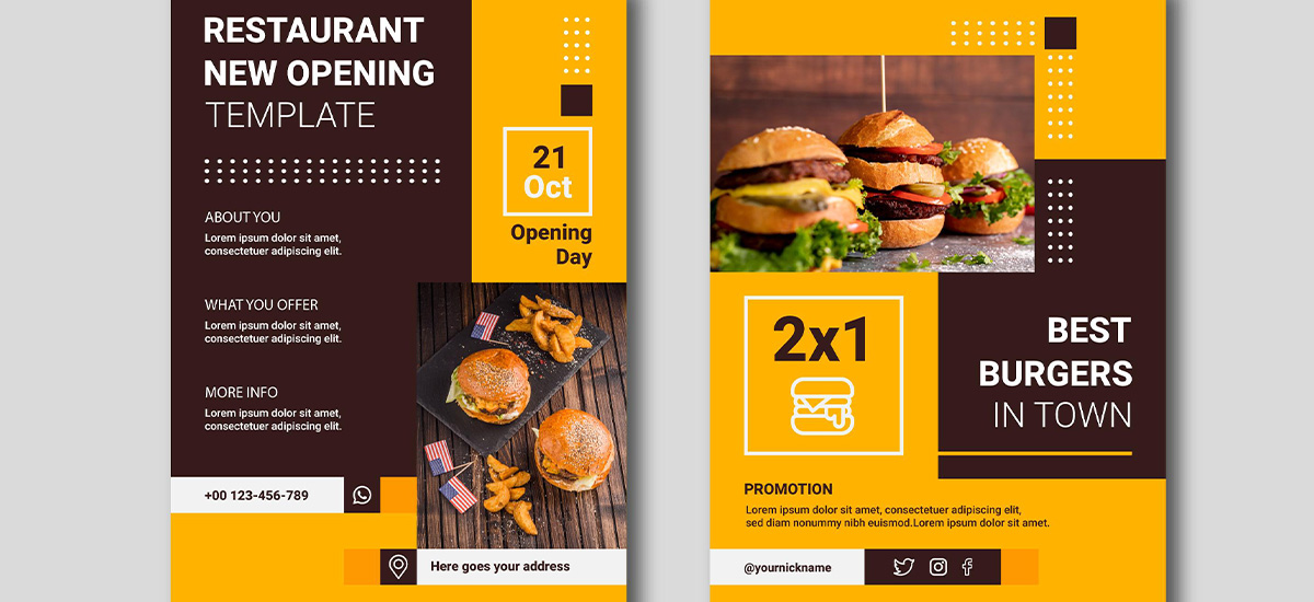 نمونه تراکت رستوران و کترینگ